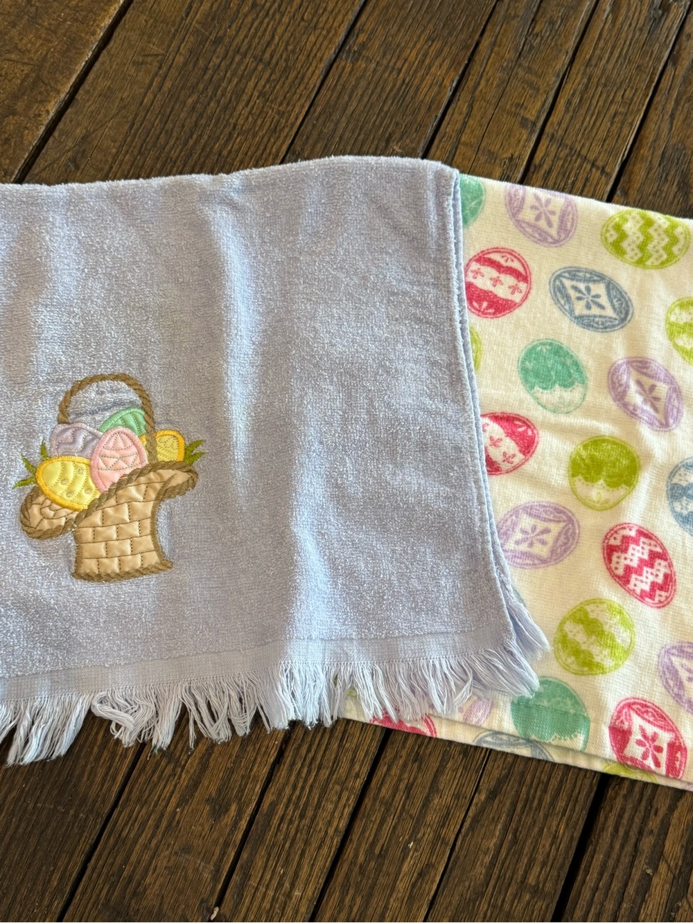 Easter Basket Embroidered Hand Towel Set - Pastel Multi - Picture 2 of 3